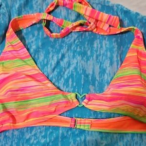 Vibrant Striped Bikini Top
